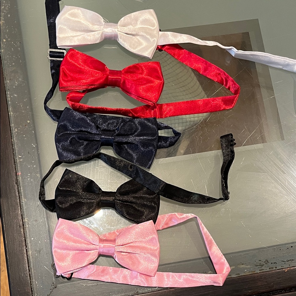 Bow Tie Set - Red, Black, Pink, White, Blue